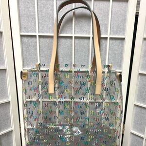 Dooney & Bourke Clear Colorful Logo Tote